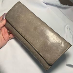 Hobo Ardor Wallet - Grey Leather Large Wallet